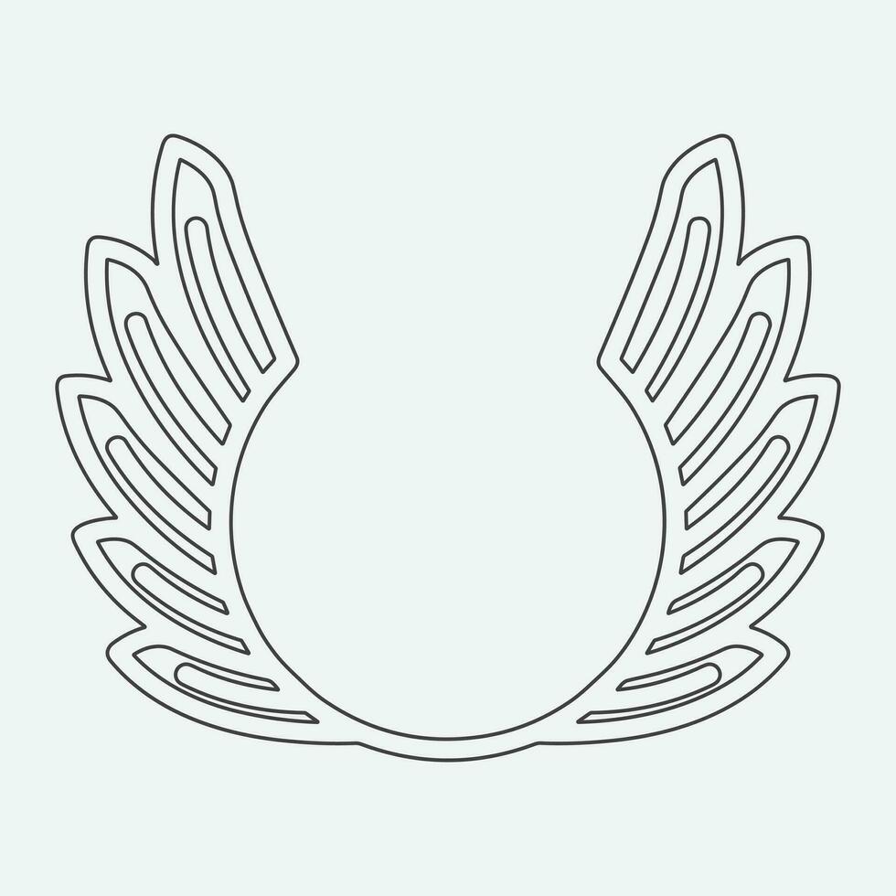 Wings icon in simple style outline vector