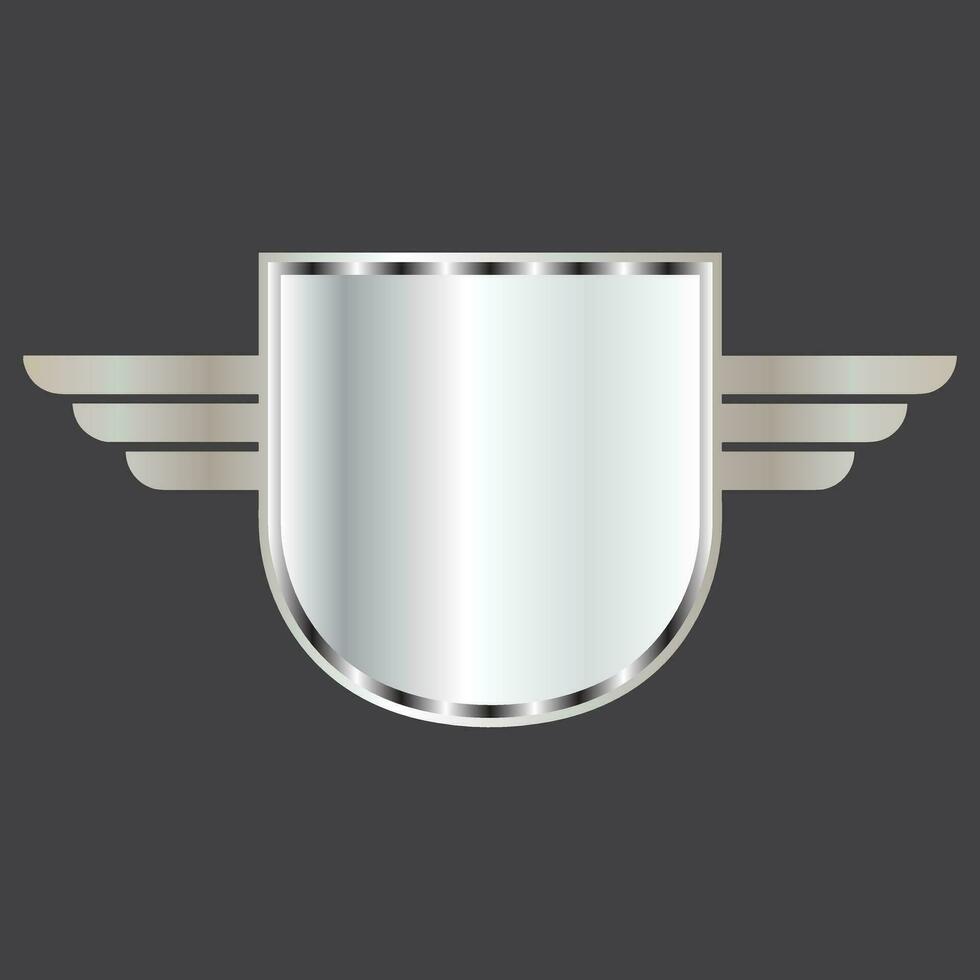 Winged frames. Flying bird shield emblem, eagle wings badge frame and retro aviation fast wing symbol vector