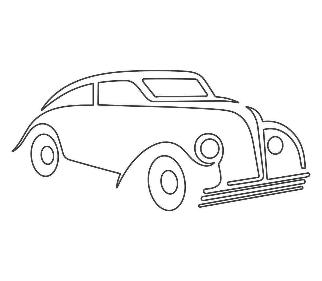 Modern car minimalistic line illustration. Car outline vector