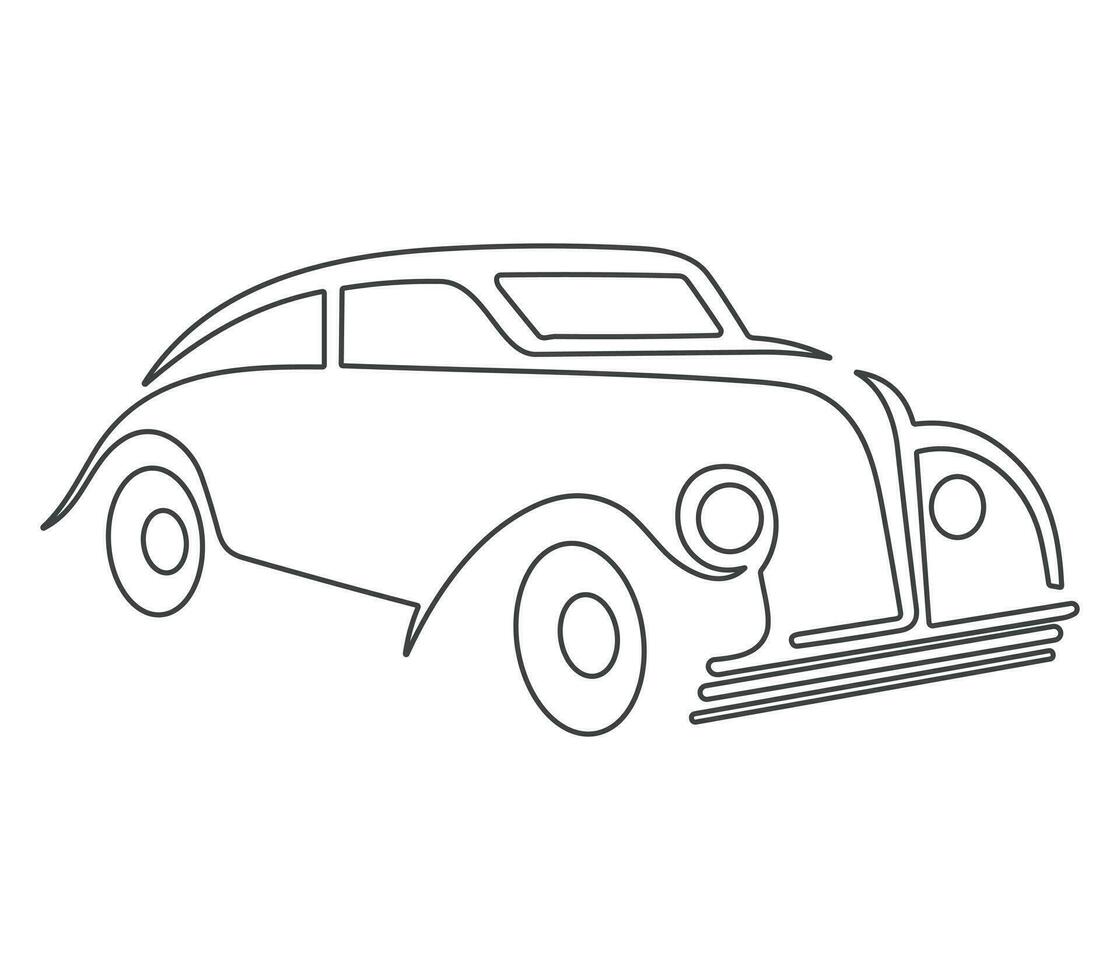 moderno coche minimalista línea ilustración. coche contorno vector