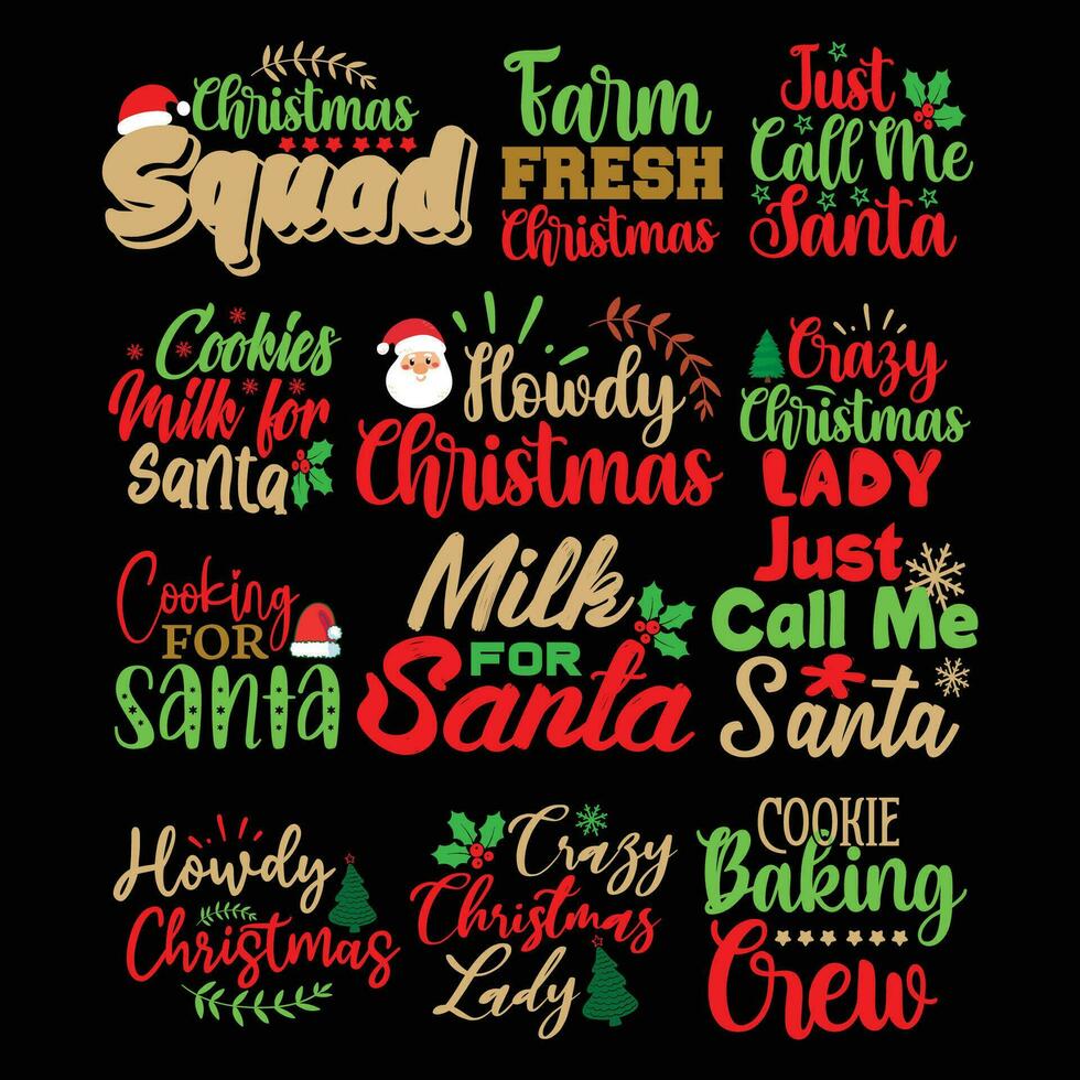 Christmas quote typography design vector