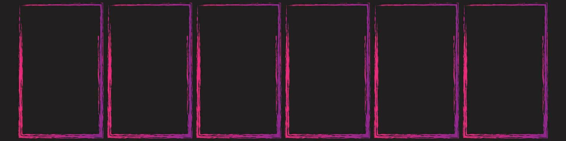 Grunge square and rectangle frames. Ink empty black boxes set. Rectangle borders collections. Rubber square stamp imprint. Vector illustration isolated on white background.