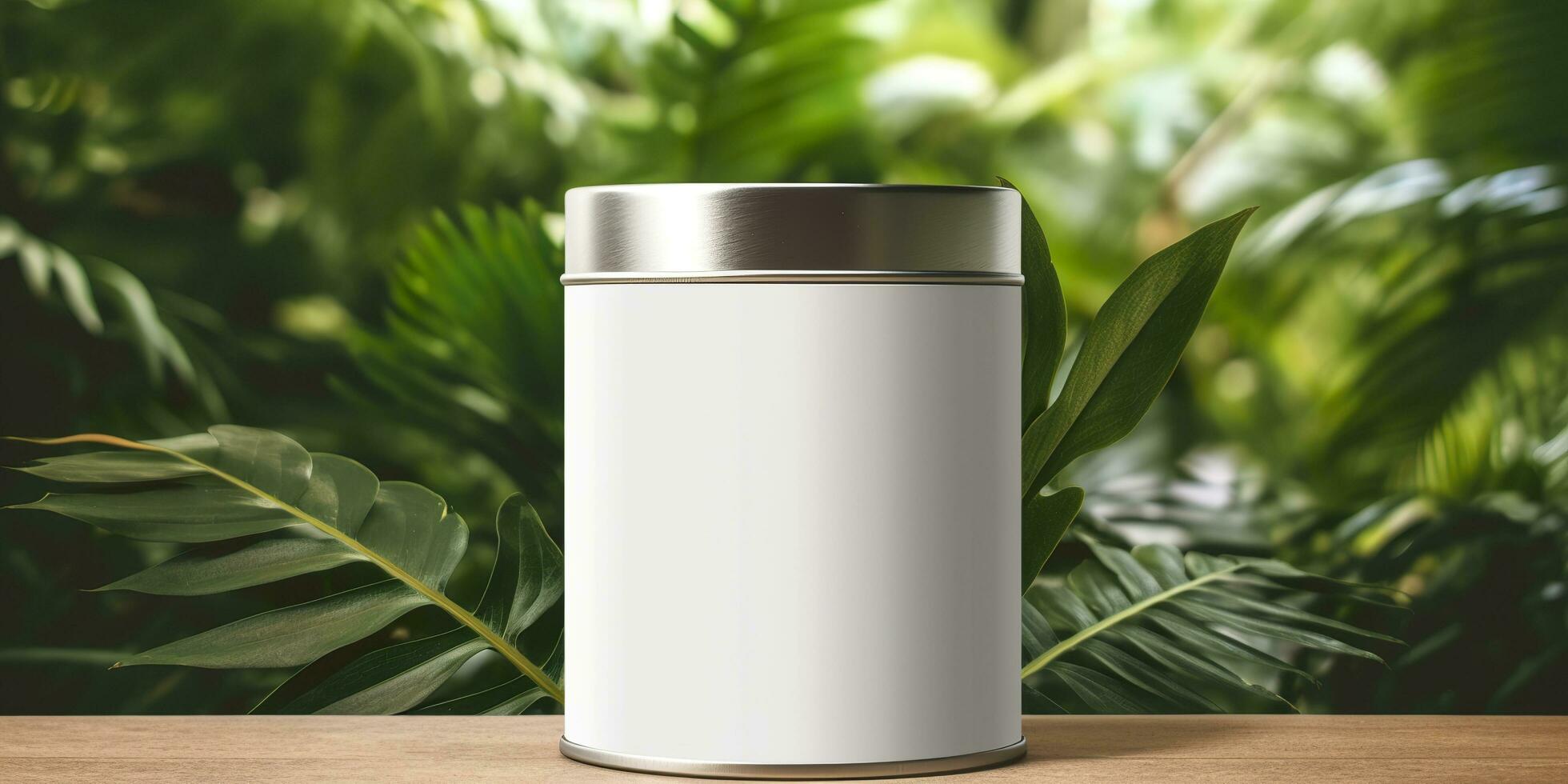 A mock up white cosmetic container. Generative AI photo