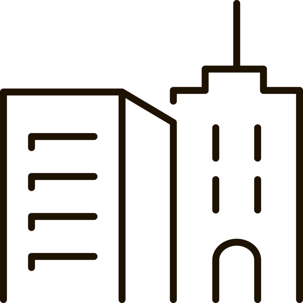 green building line icon illustration png