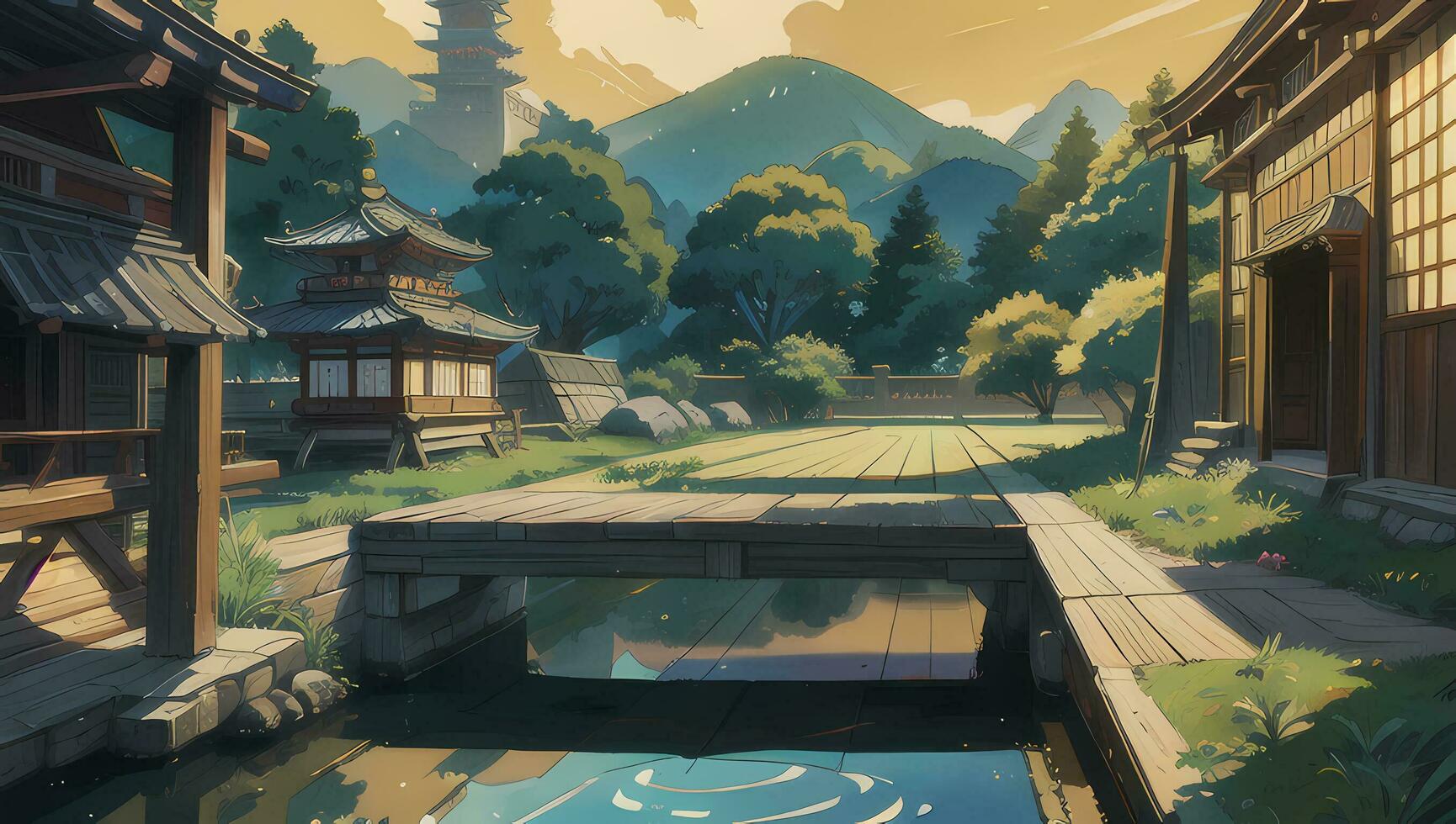 Beautiful Assortment Background Art for Graphic Novel Anime Manga Wallpaper photo