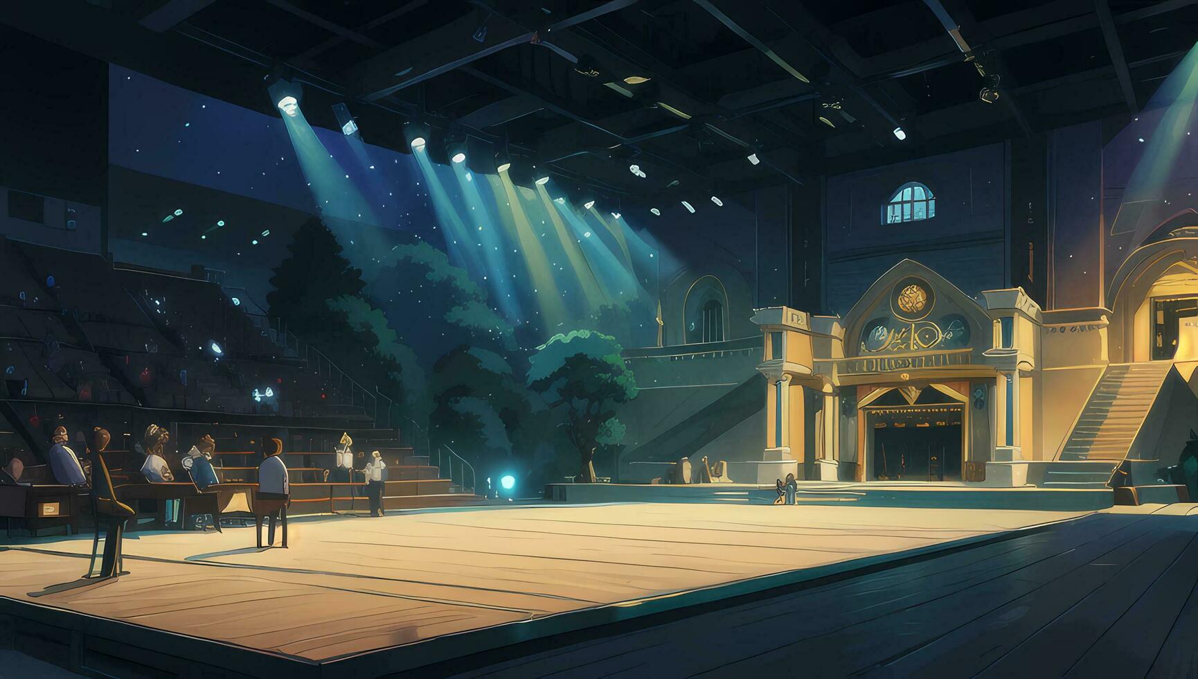 Amazing Theater Hall Graphic Novel Anime Manga Wallpaper photo