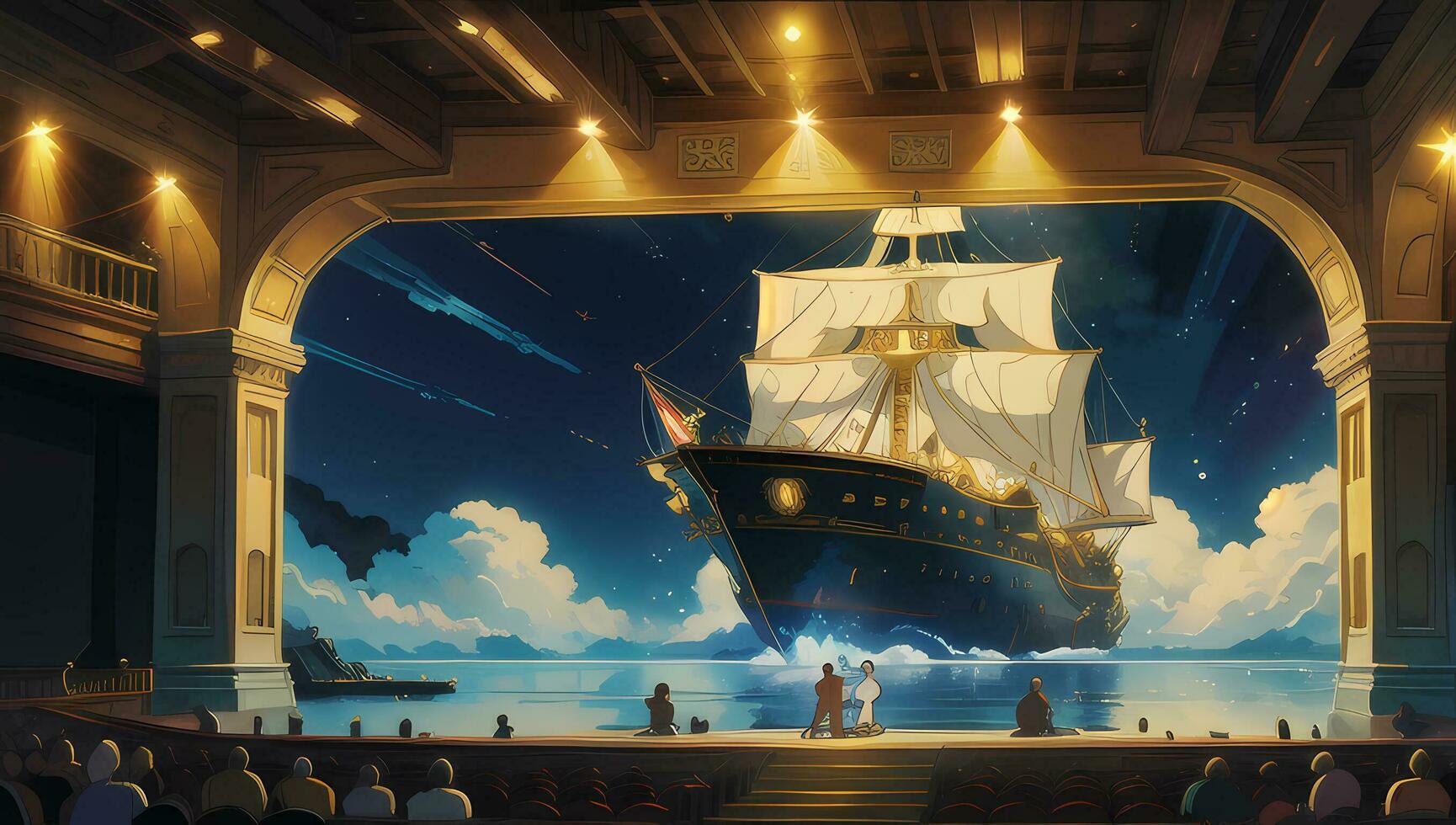 Amazing Theater Hall Graphic Novel Anime Manga Wallpaper photo