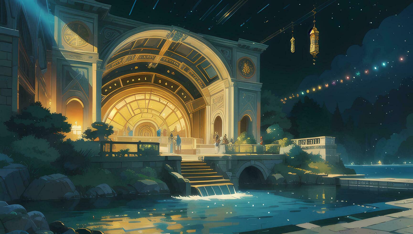 Amazing Theater Hall Graphic Novel Anime Manga Wallpaper photo