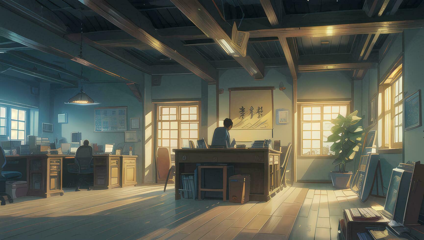Office Modern Fantasy Graphic Novel Anime Manga Wallpaper photo