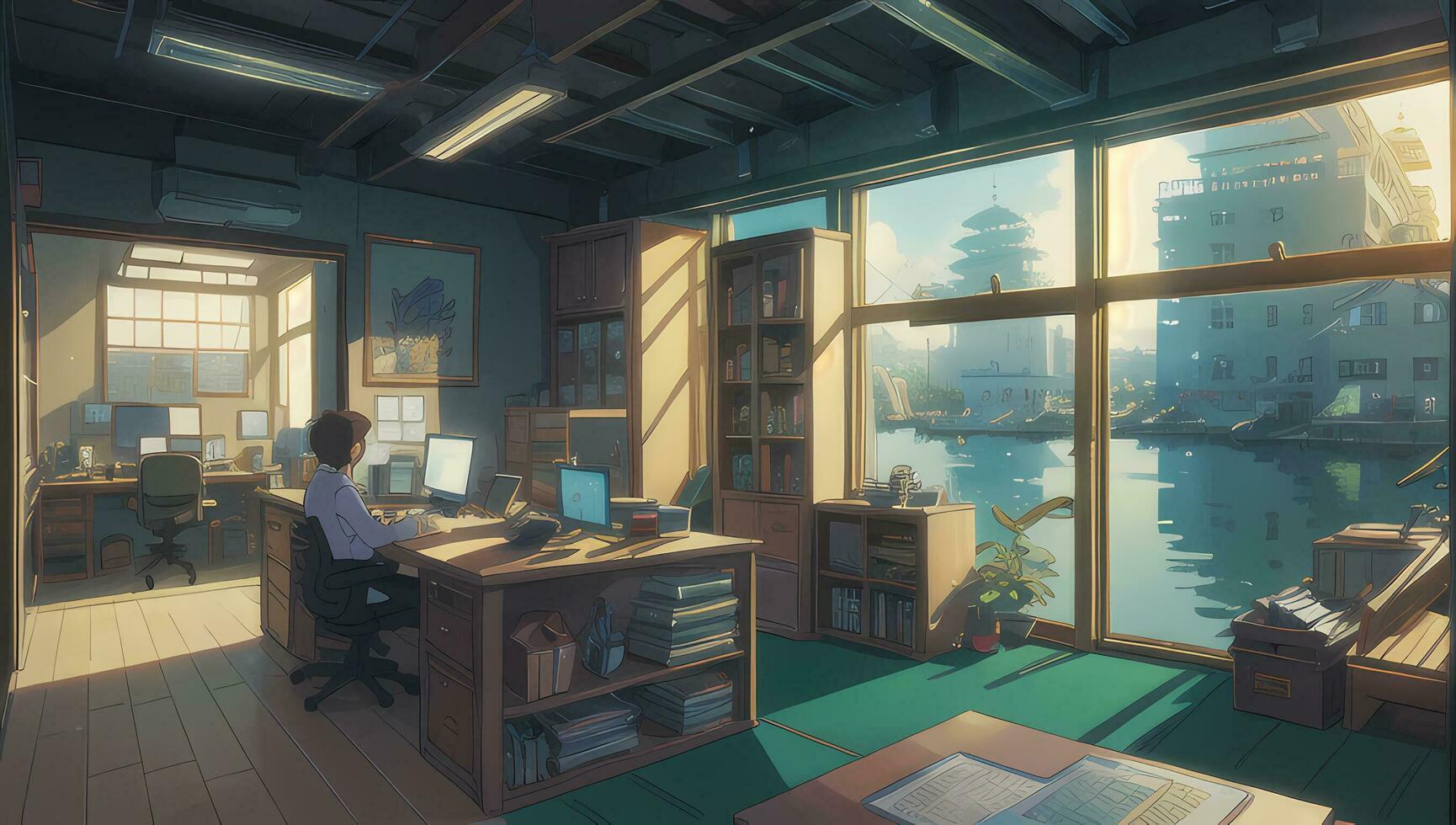 Office Modern Fantasy Graphic Novel Anime Manga Wallpaper photo