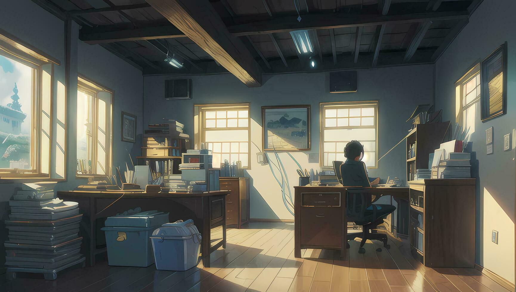 Office Modern Fantasy Graphic Novel Anime Manga Wallpaper photo