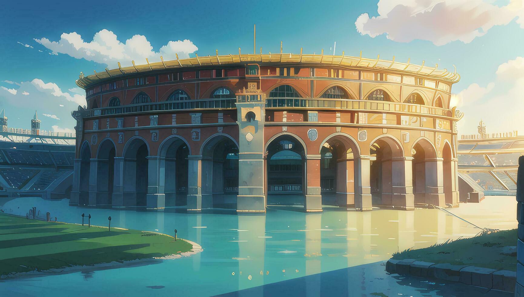 Stadium Sports Modern Fantasy Graphic Novel Anime Manga Wallpaper photo