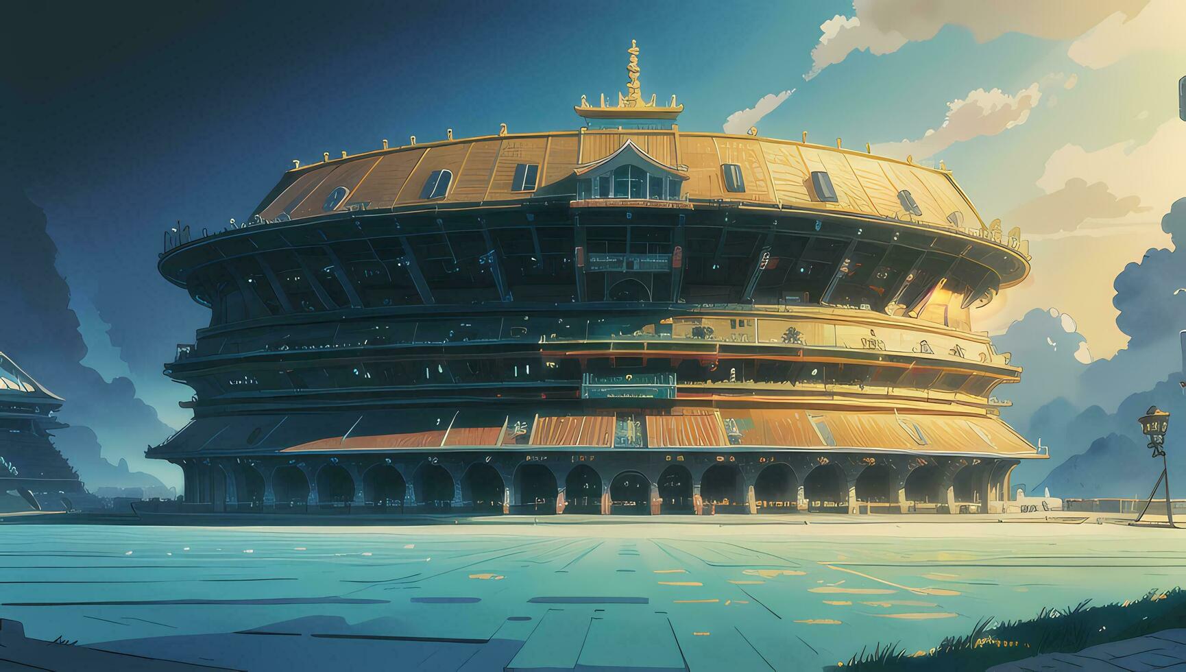 Stadium Sports Modern Fantasy Graphic Novel Anime Manga Wallpaper photo