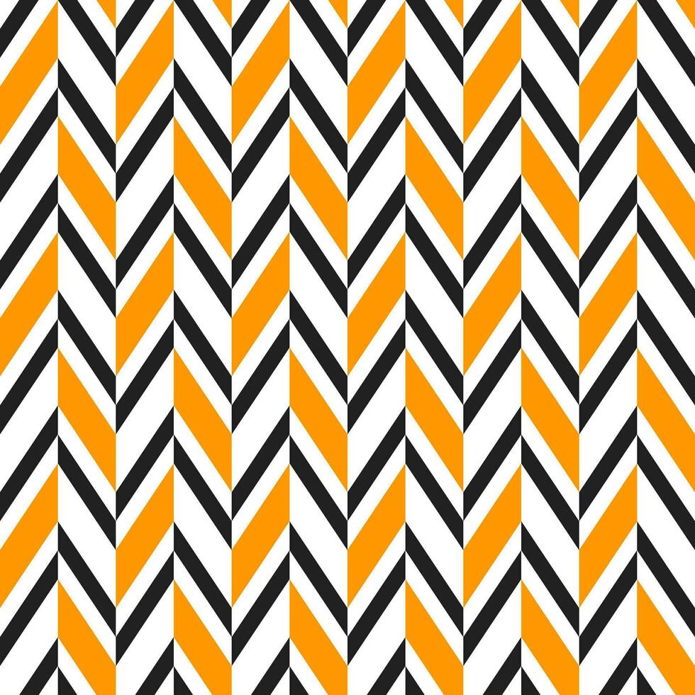 Orange and black herringbone pattern. Herringbone vector pattern. Seamless geometric pattern for clothing, wrapping paper, backdrop, background, gift card.