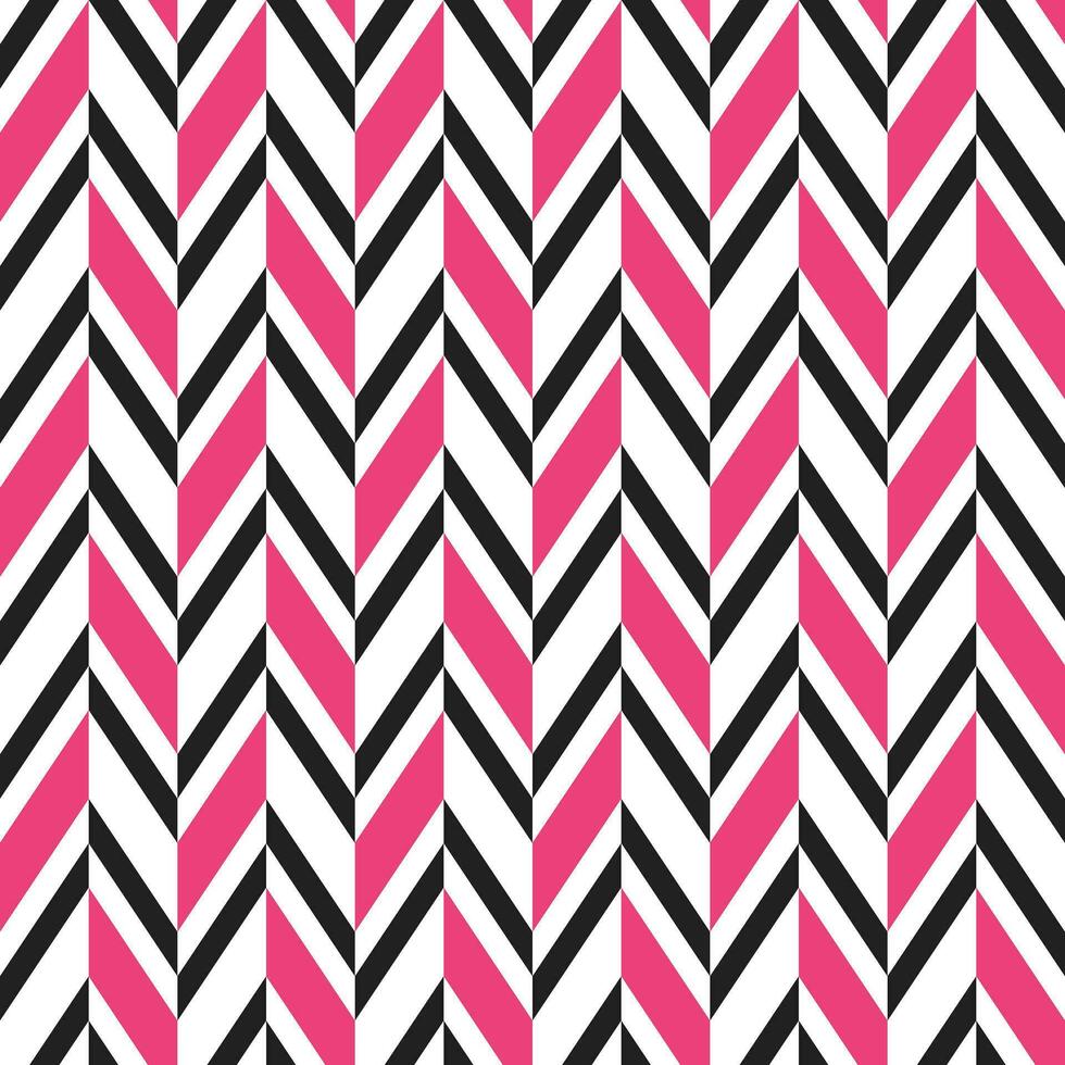 Pink and black herringbone pattern. Herringbone vector pattern. Seamless geometric pattern for clothing, wrapping paper, backdrop, background, gift card.