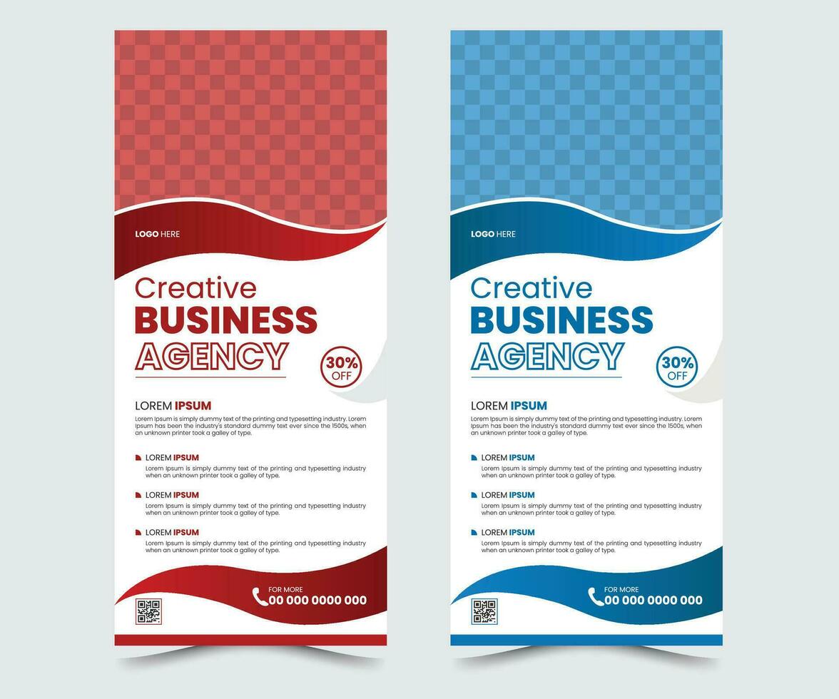 Business Corporate Rollup Banner template design and company standee flyer for presentation purpose vector