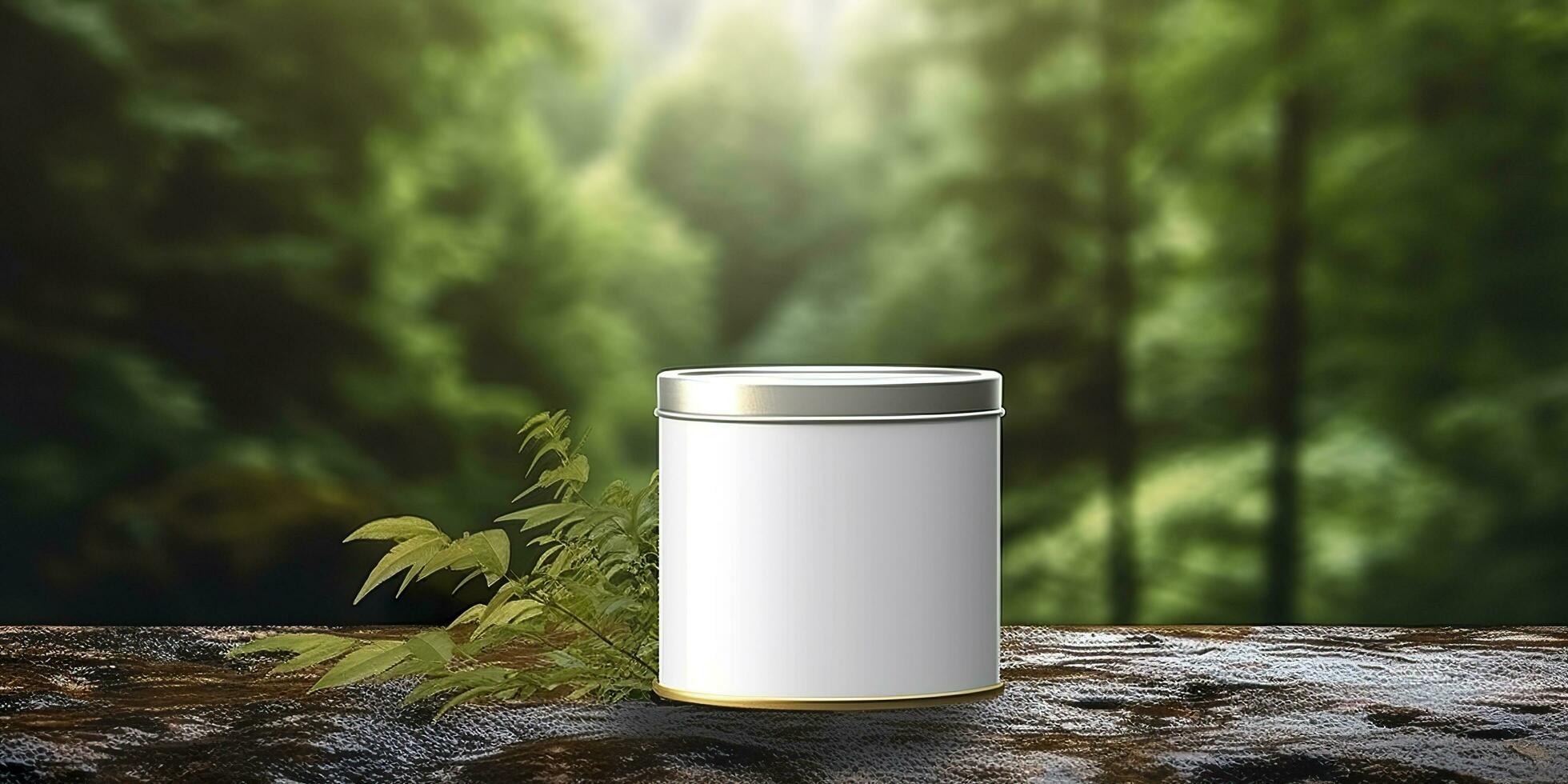 A mock up white cosmetic container. Generative AI photo