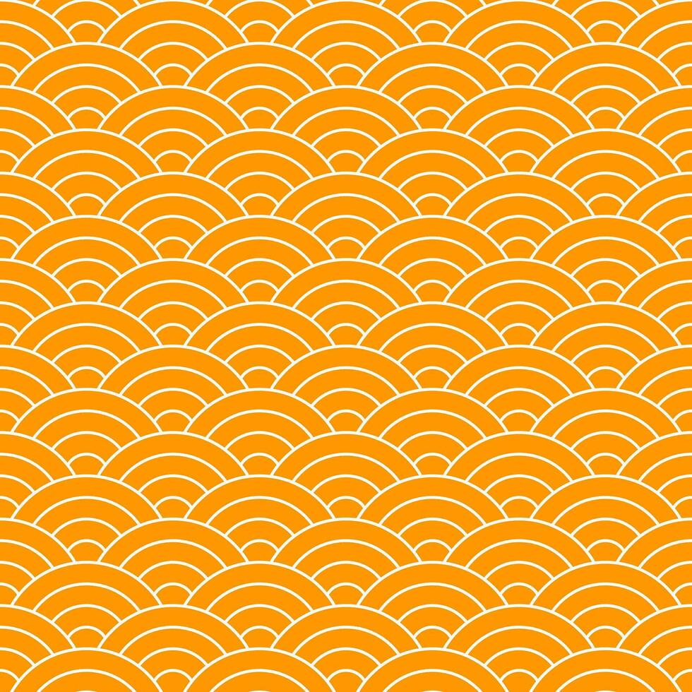 Orange Japanese wave pattern background. Japanese pattern vector. Waves background illustration. for clothing, wrapping paper, backdrop, background, gift card. vector