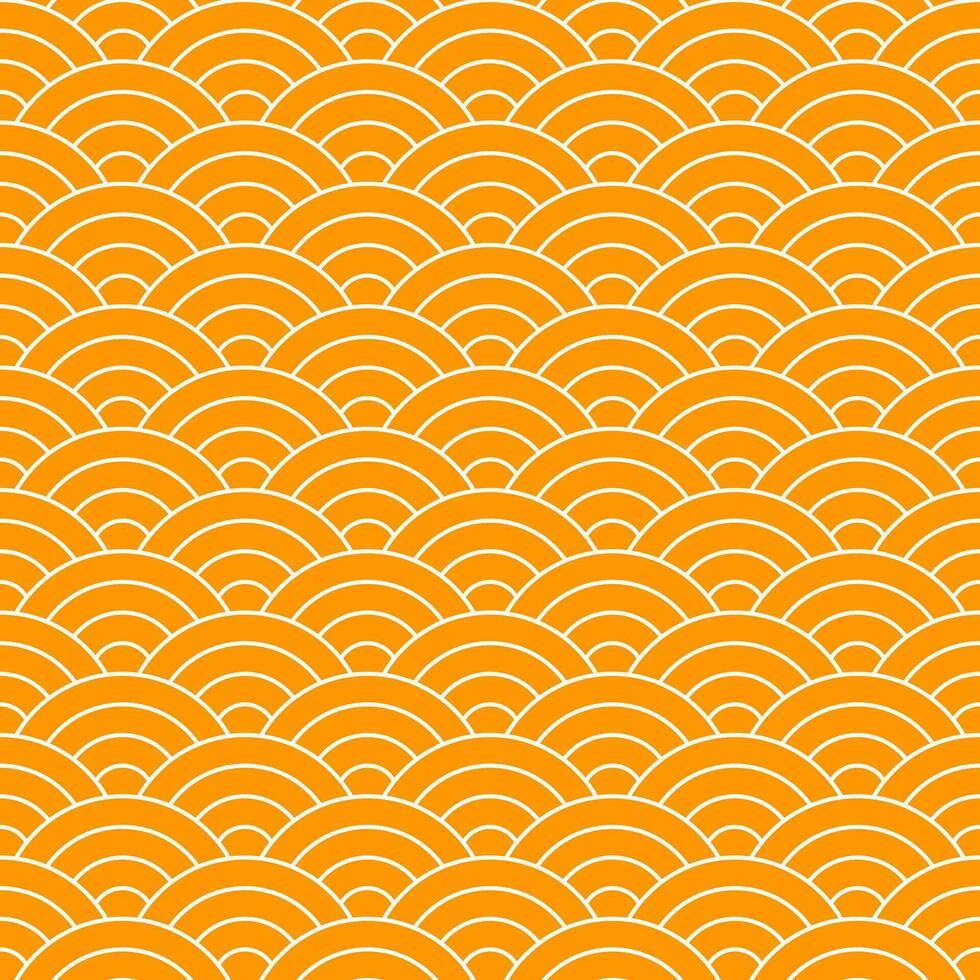 Orange Japanese wave pattern background. Japanese pattern vector. Waves background illustration. for clothing, wrapping paper, backdrop, background, gift card. vector