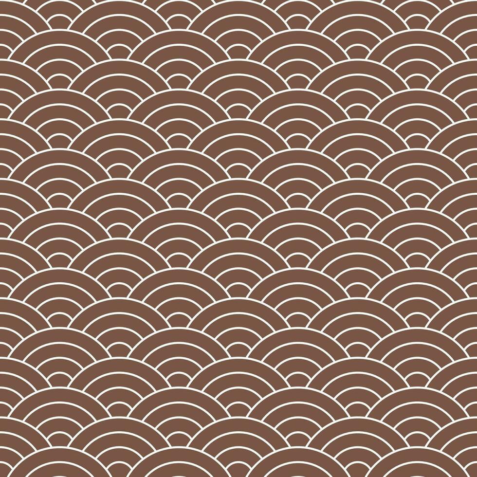 Brown Japanese wave pattern background. Japanese pattern vector. Waves background illustration. for clothing, wrapping paper, backdrop, background, gift card. vector