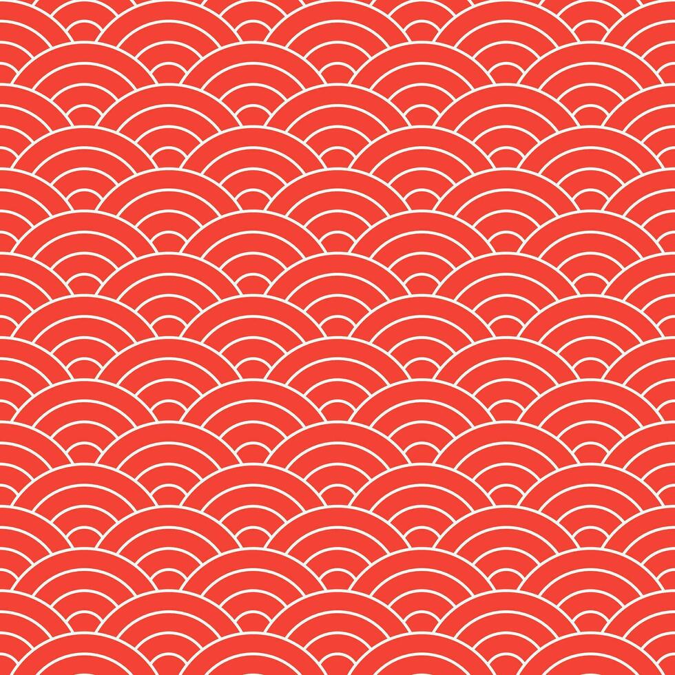 Red Japanese wave pattern background. Japanese pattern vector. Waves background illustration. for clothing, wrapping paper, backdrop, background, gift card. vector
