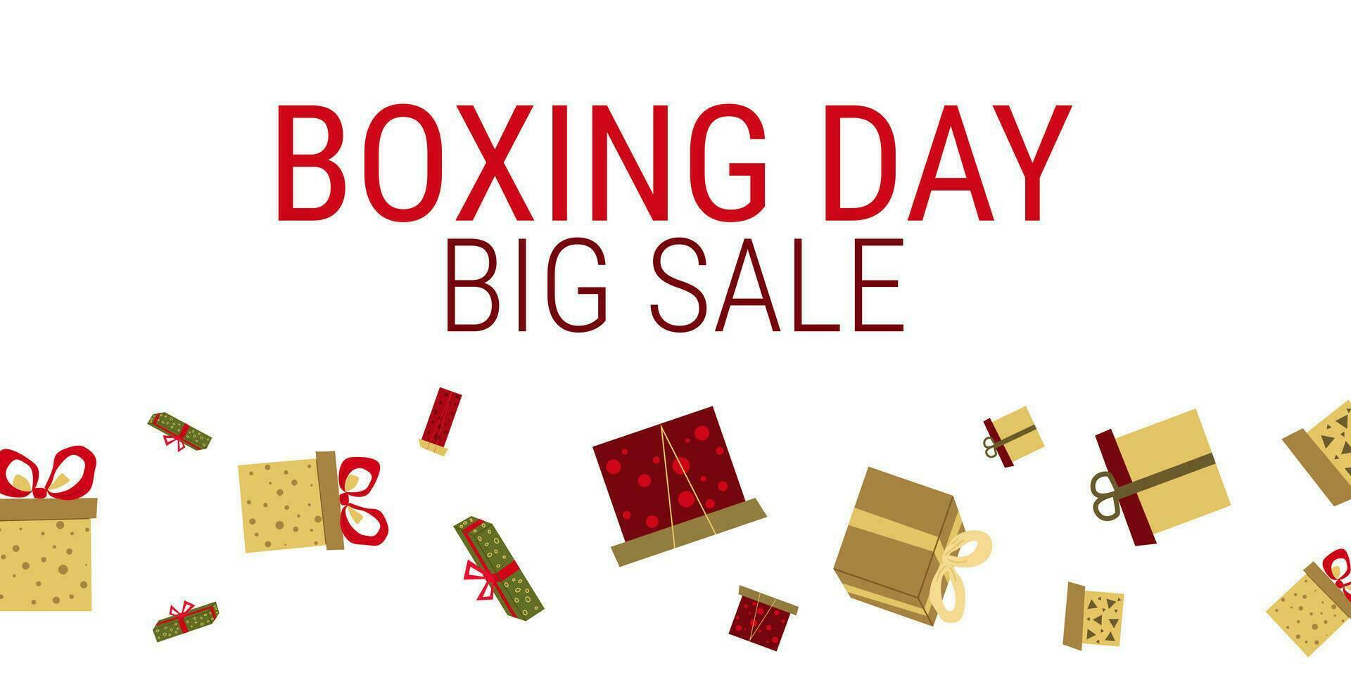 Boxing Day. Horizontal banner. Color Holiday Boxes vector