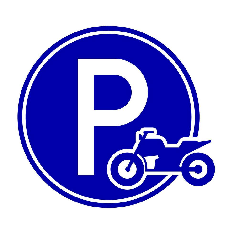 Motorcycle parking sign. Vector design.