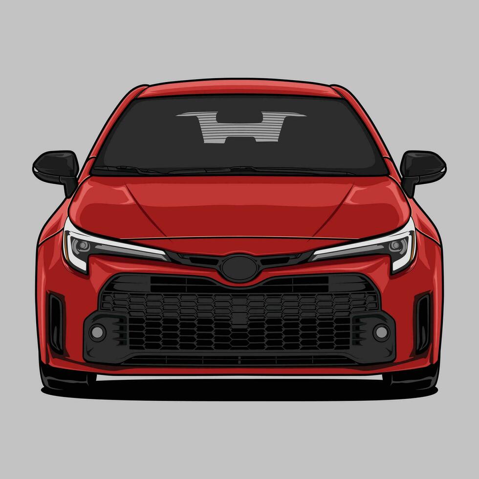 Ilustración de vector de coche de vista frontal para diseño conceptual