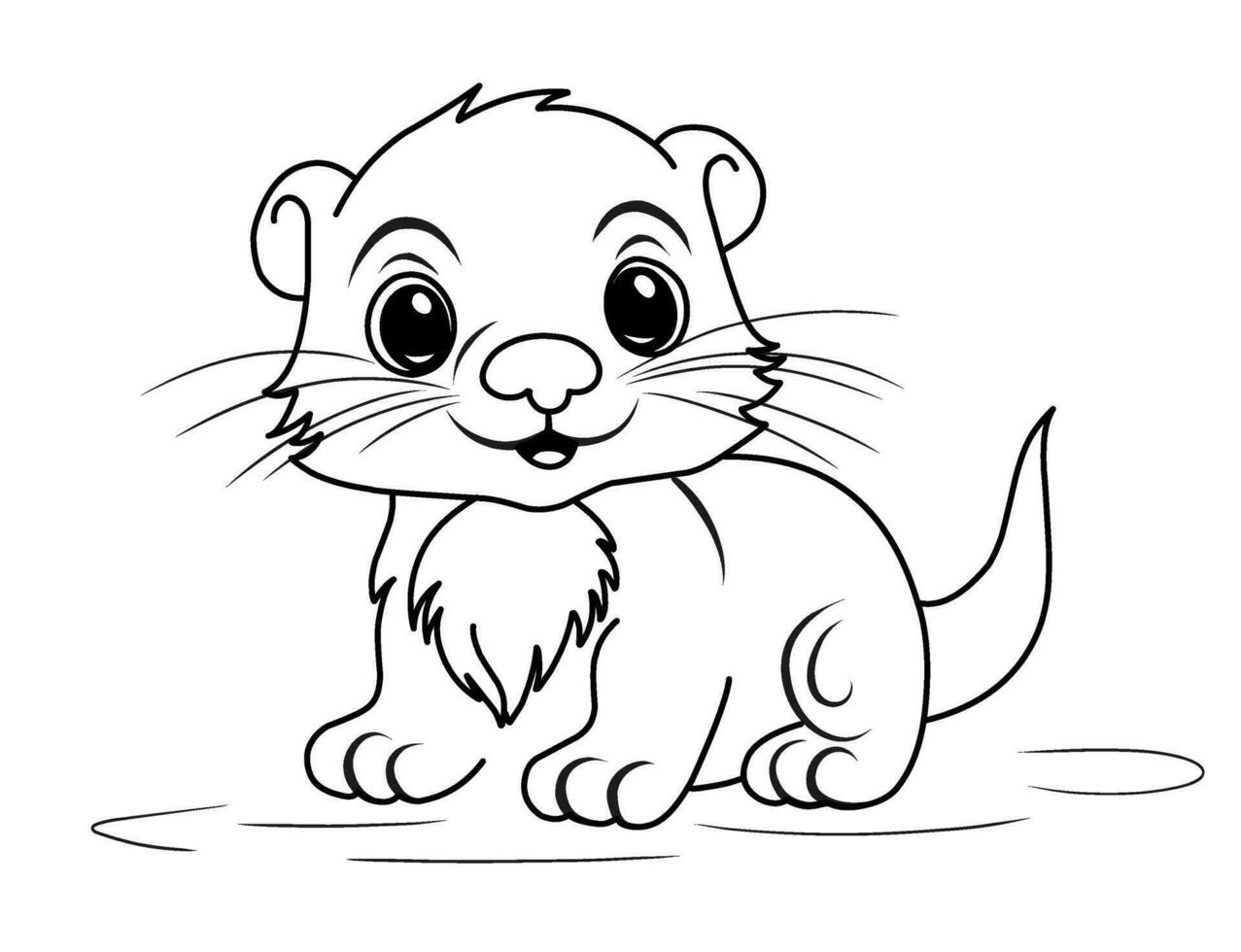 Groundhog Day February 2nd. Cute baby animal beaver.Groundhog day coloring book vector