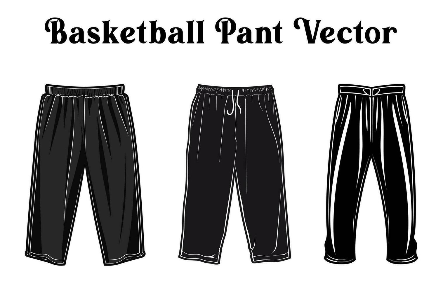 Set of Basketball Pant Vector illustration, Free Basketball Pant silhouettes