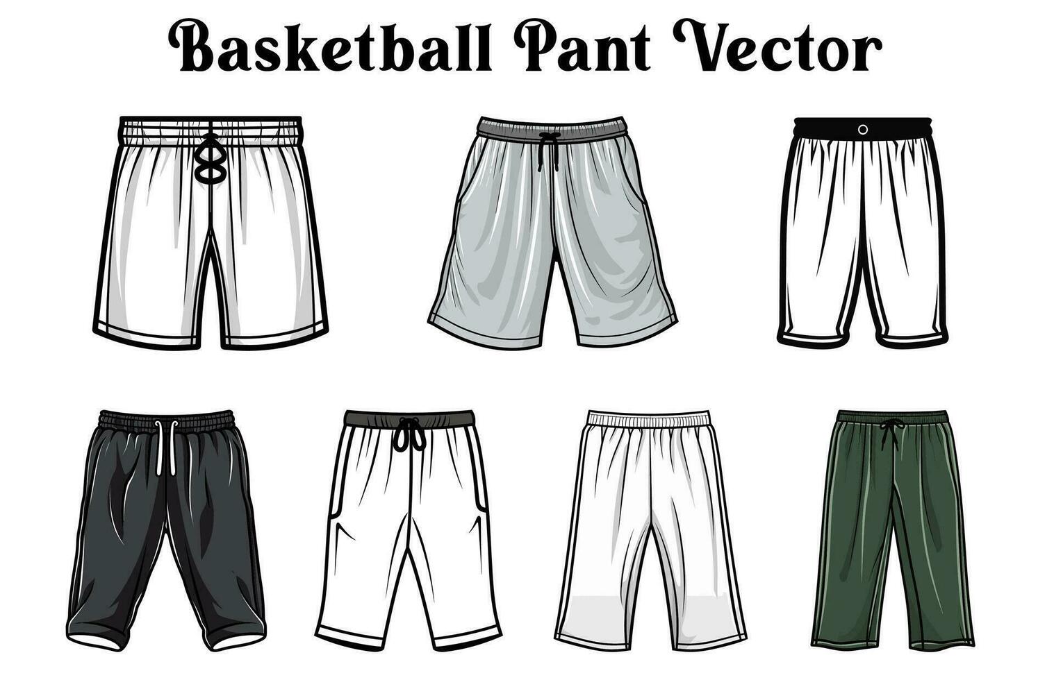 conjunto de baloncesto pantalón vector ilustración, gratis baloncesto pantalón siluetas