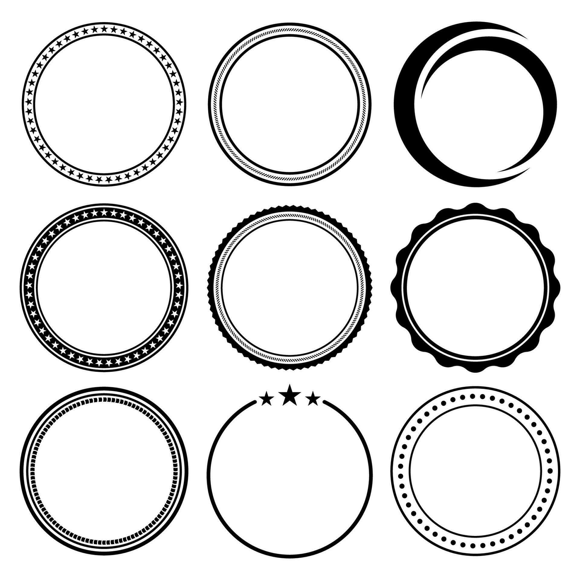 Illustration set of round vintage frames. 32493693 Vector Art at Vecteezy