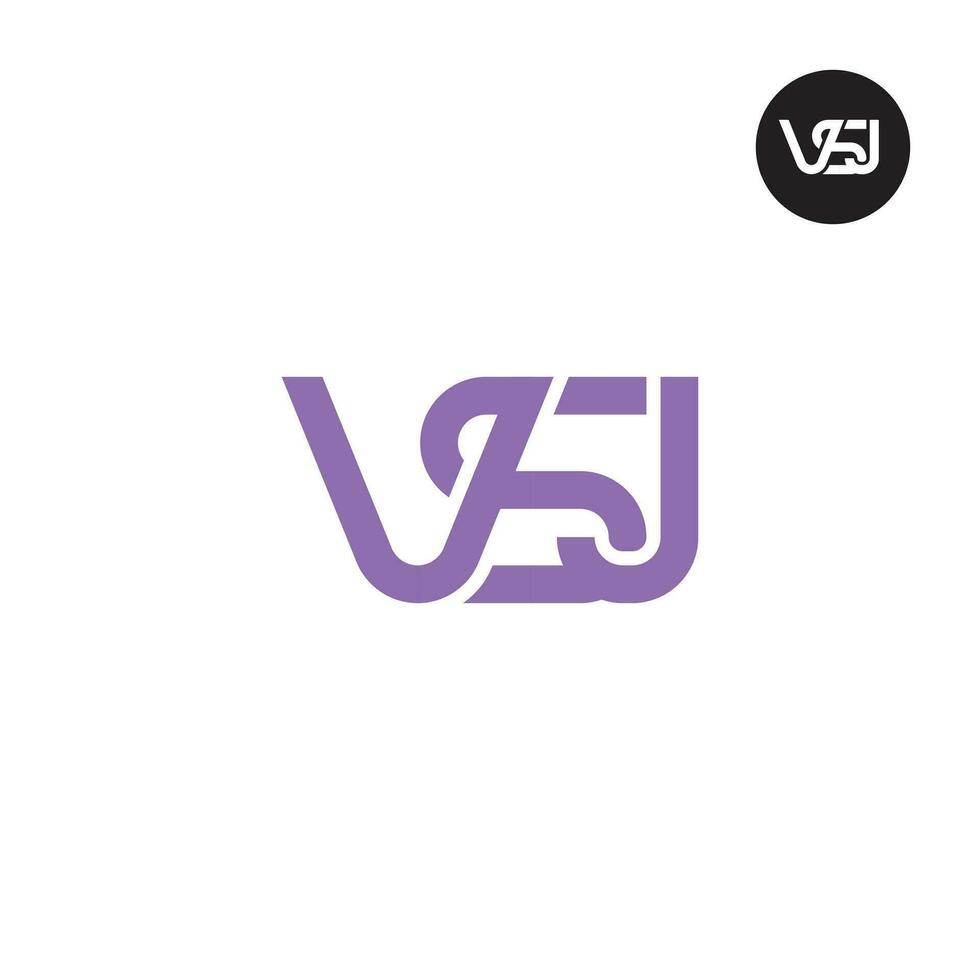 letra Vsj monograma logo diseño vector