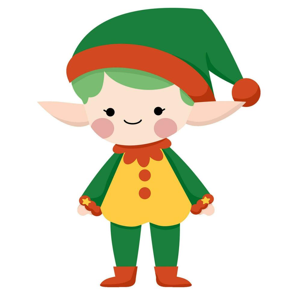 christmas elf character vector