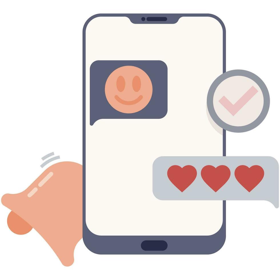 display the conversation column on your smartphone and send stickers to each other vector