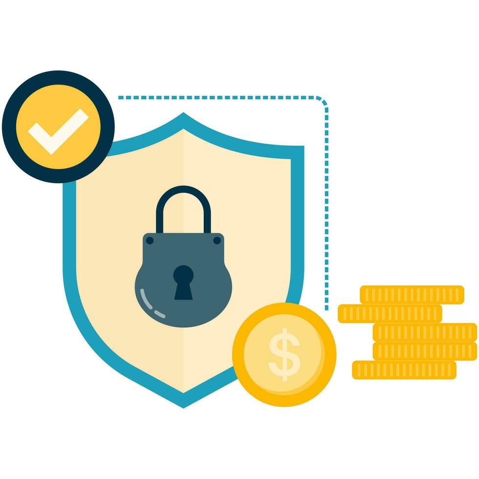 illustration of digital payment security guarantee vector