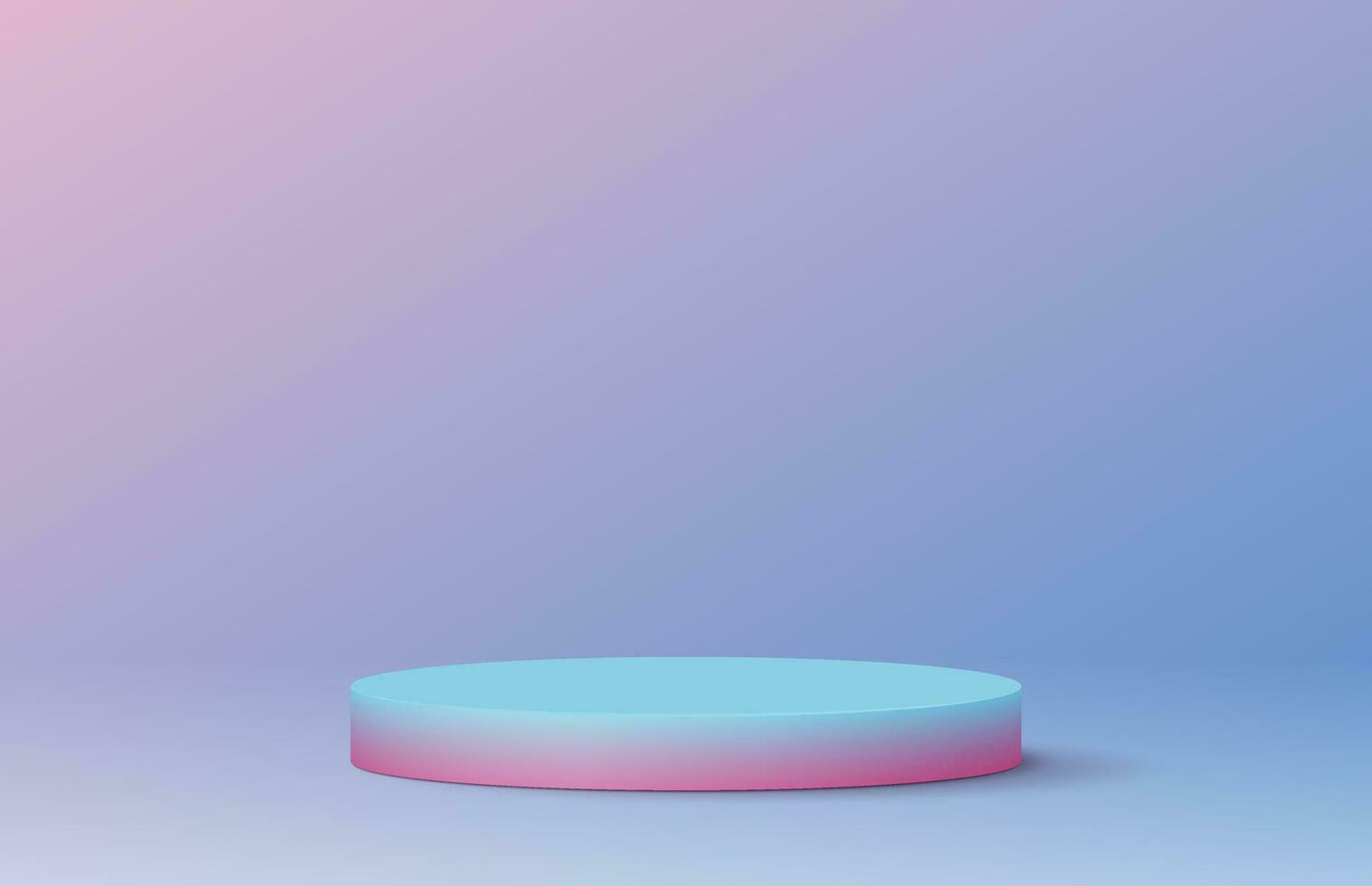 Blue and Pink Podium Candy Colored Realistic 3d Style. Vector illustration