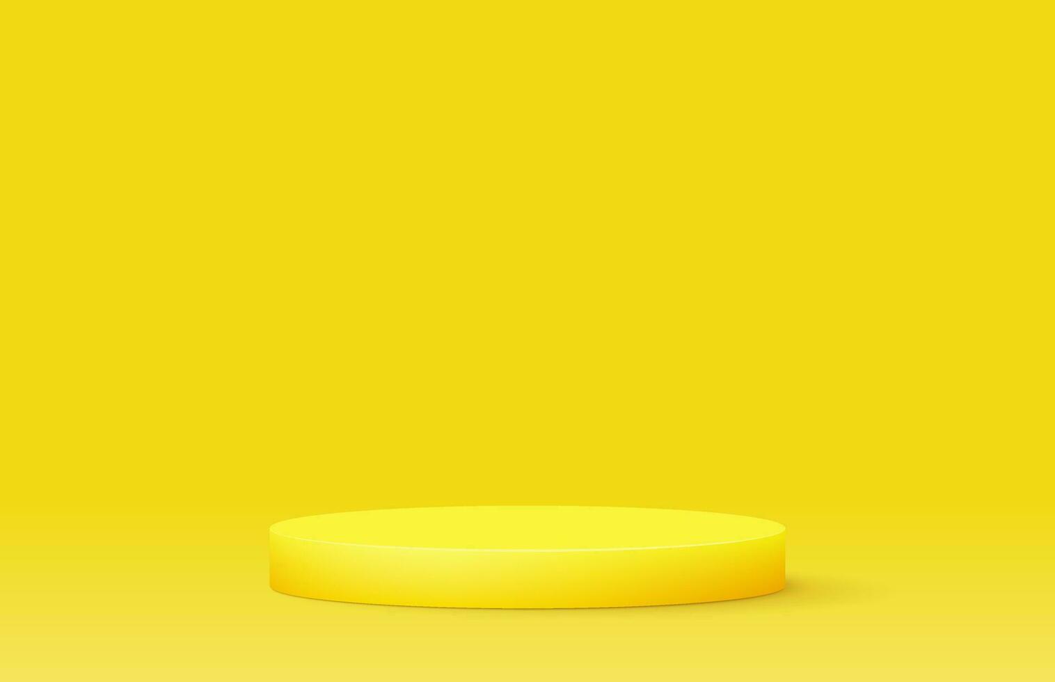 Yellow podium realistic 3d design. Vector illustration