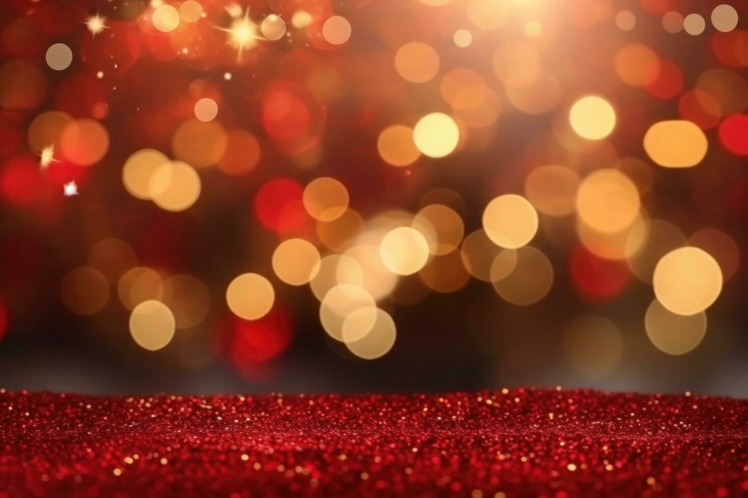 Celebrate the New Year with a Red and Gold Abstract Bokeh Background with copy space photo