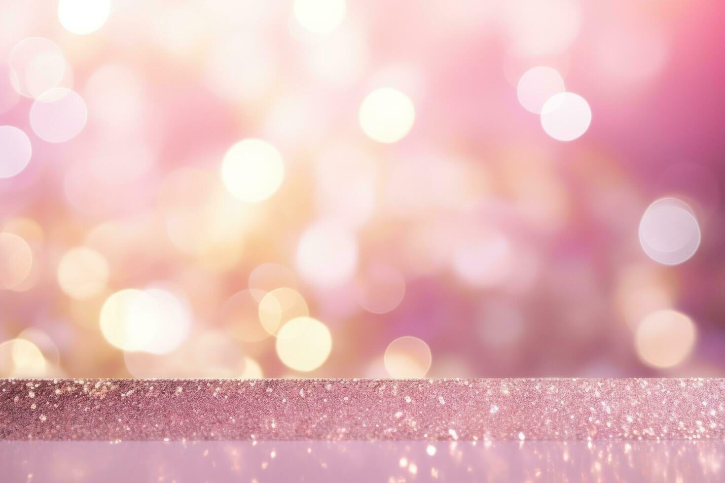 Celebrate the New Year with a Pink and Gold Abstract Bokeh Background with copy space photo