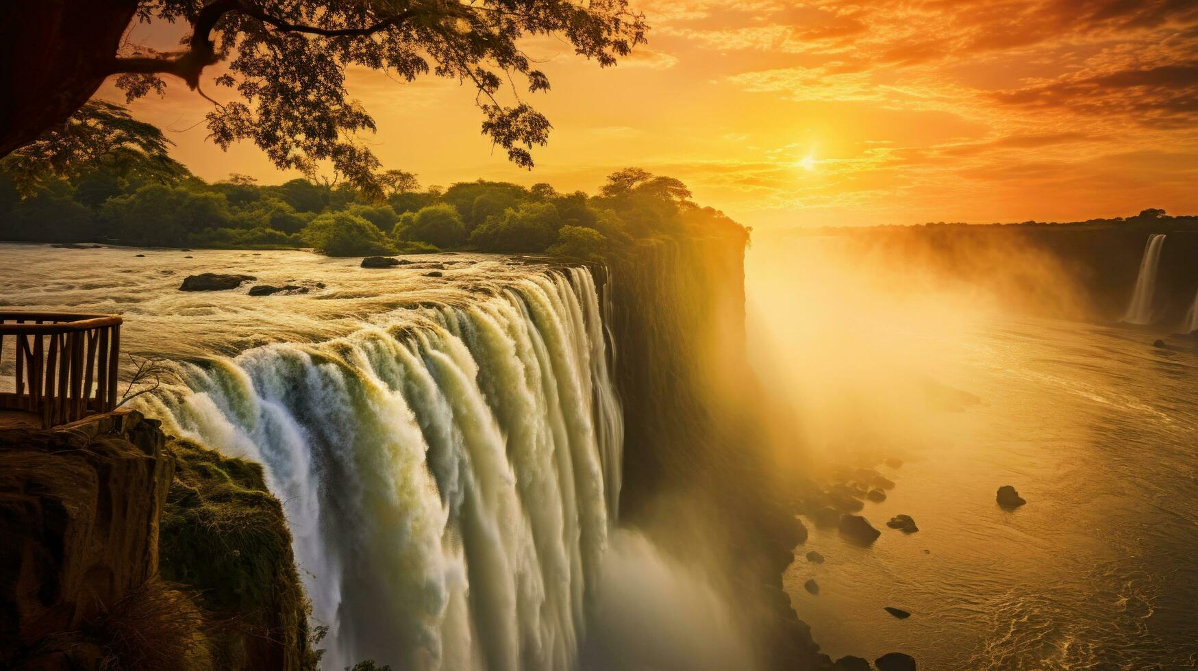 A breathtaking shot of the majestic waterfall photo