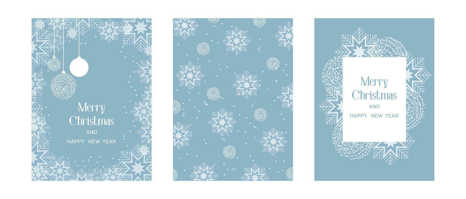 A set of gentle greeting cards for Christmas and New Year. vector
