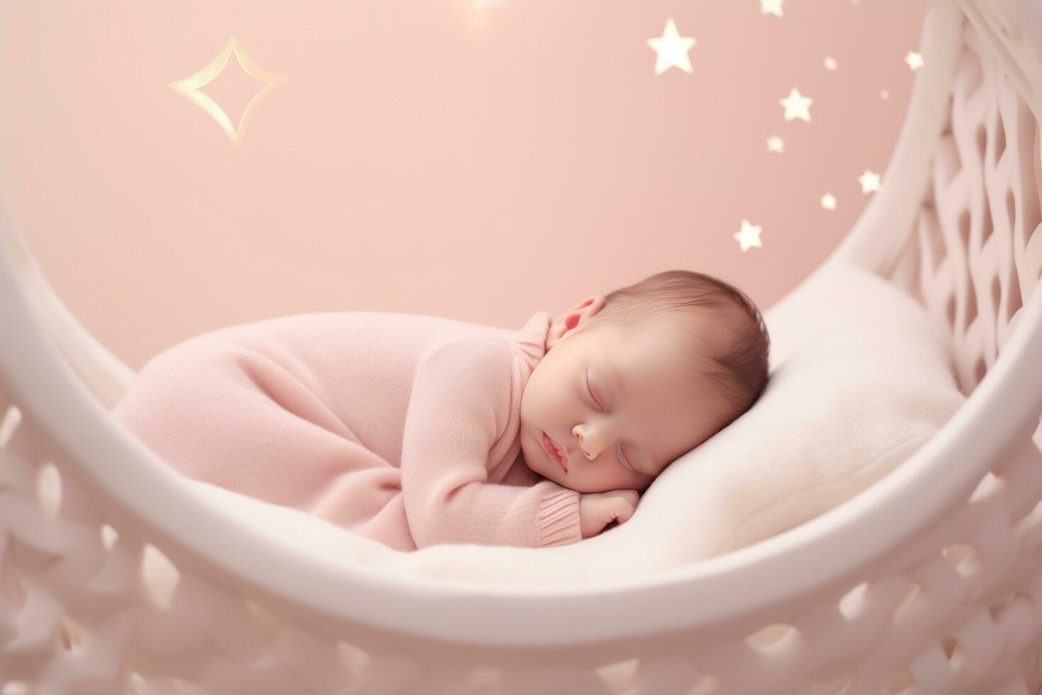 Cute little sleeping baby photo