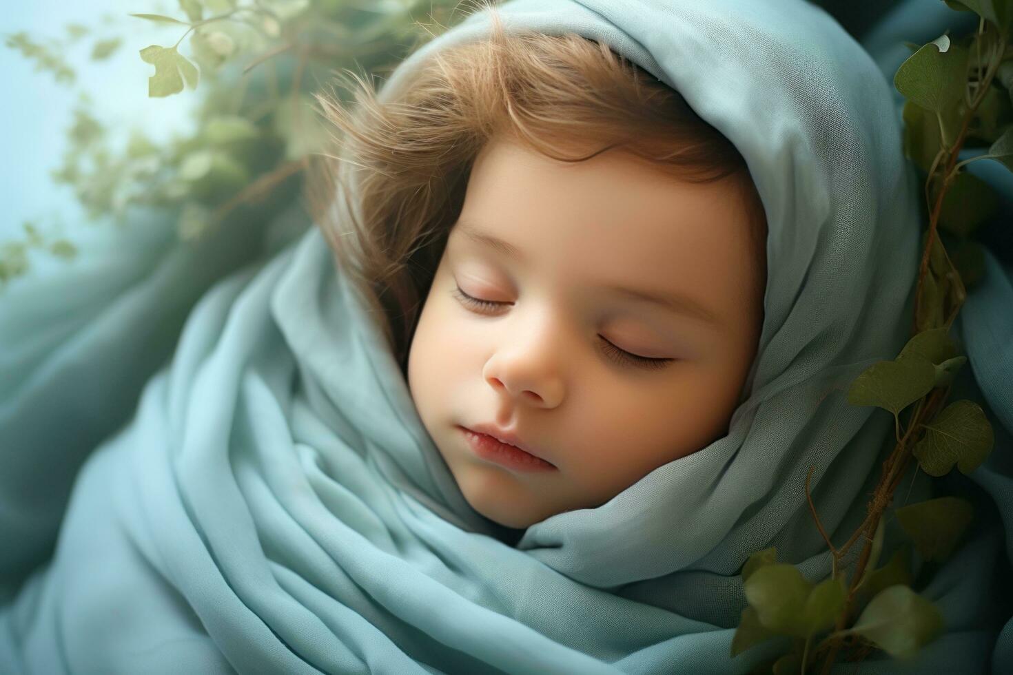 Cute little sleeping baby photo