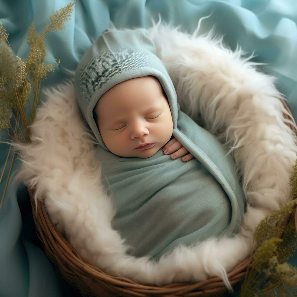 Cute little sleeping baby photo