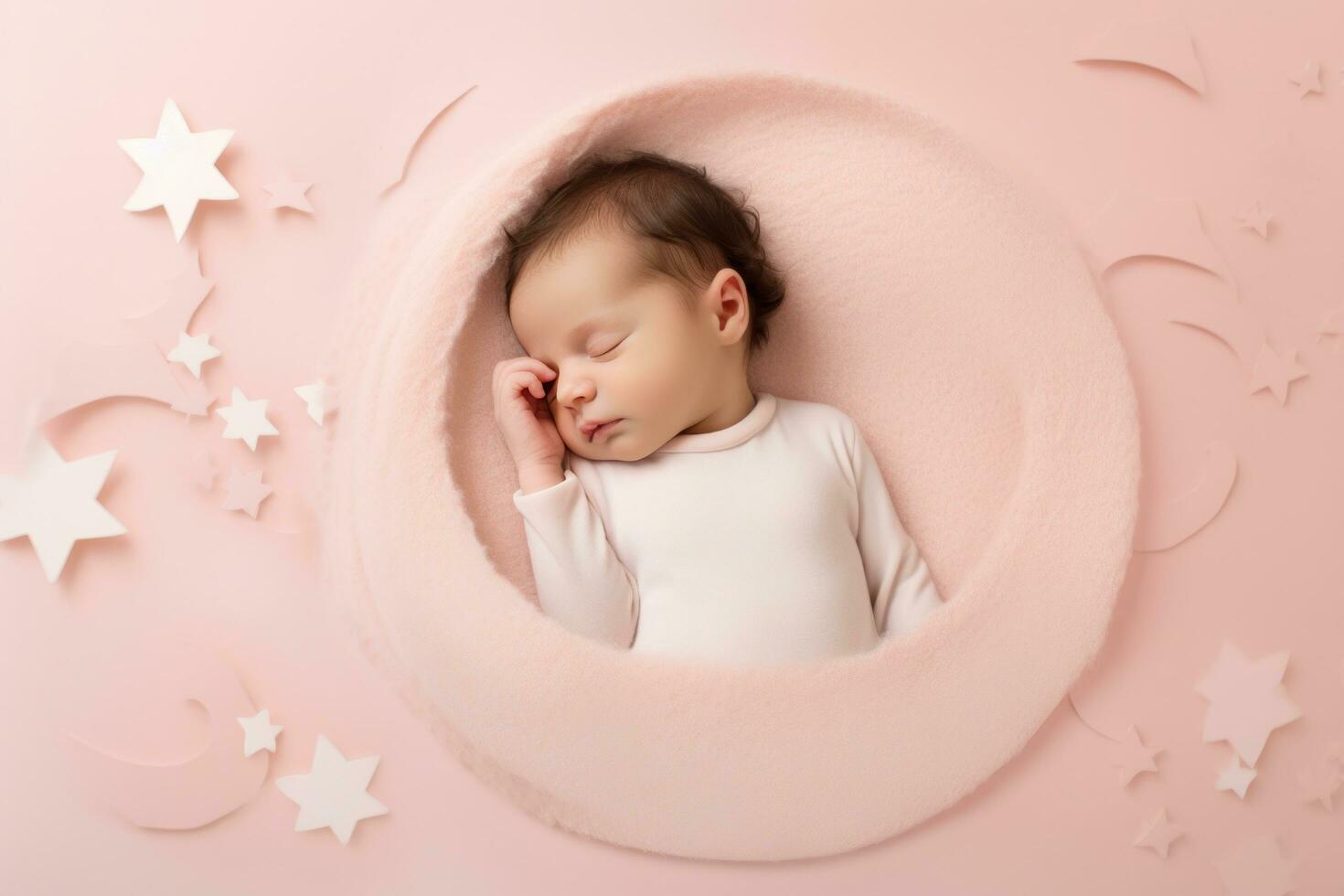 Cute little sleeping baby photo