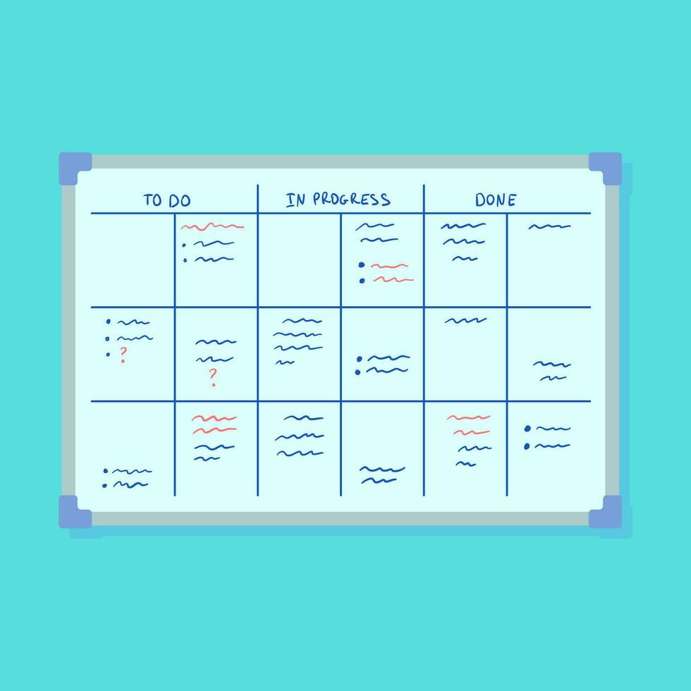 dibujos animados color planificación tablero. vector