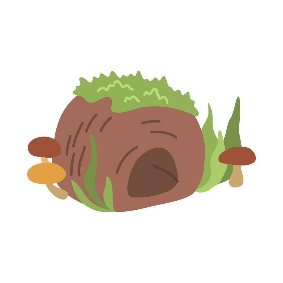 Cartoon Color Hedgehog Burrow. Vector