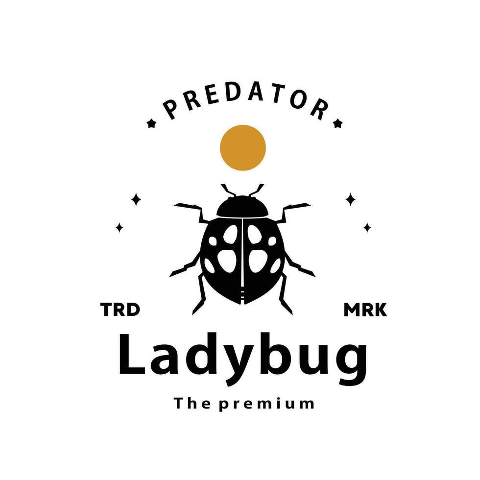 vintage retro hipster ladybug logo vector silhouette art icon