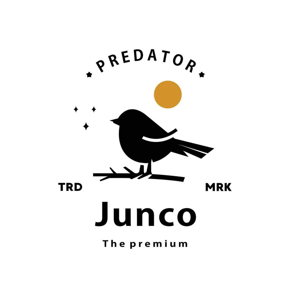 vintage retro hipster junco bird logo vector silhouette art icon